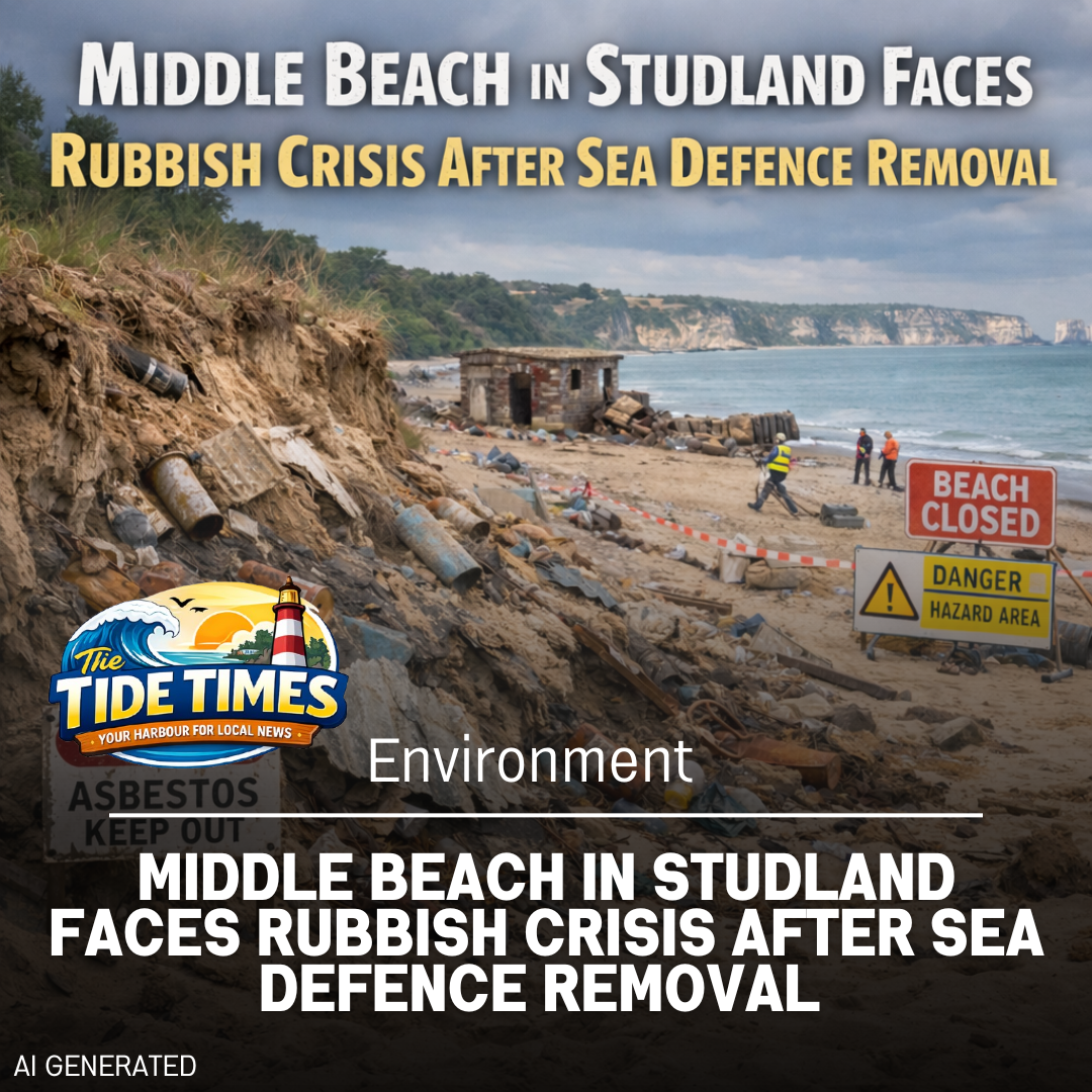 Middle Beach in Studland Faces Rubbish Crisis After Sea Defence Removal