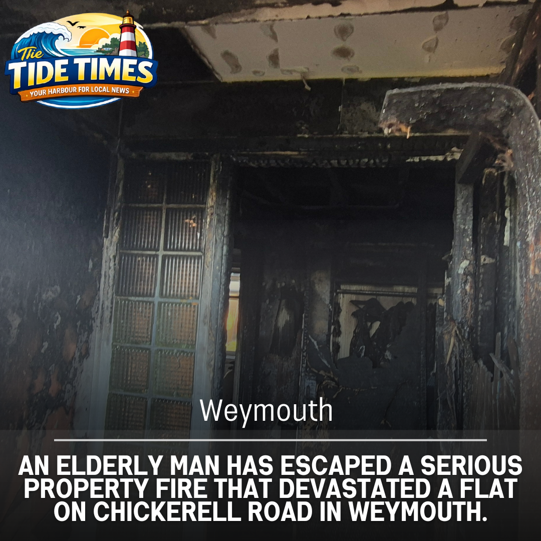 An elderly man has escaped a serious property fire that devastated a flat on Chickerell Road in Weymouth.