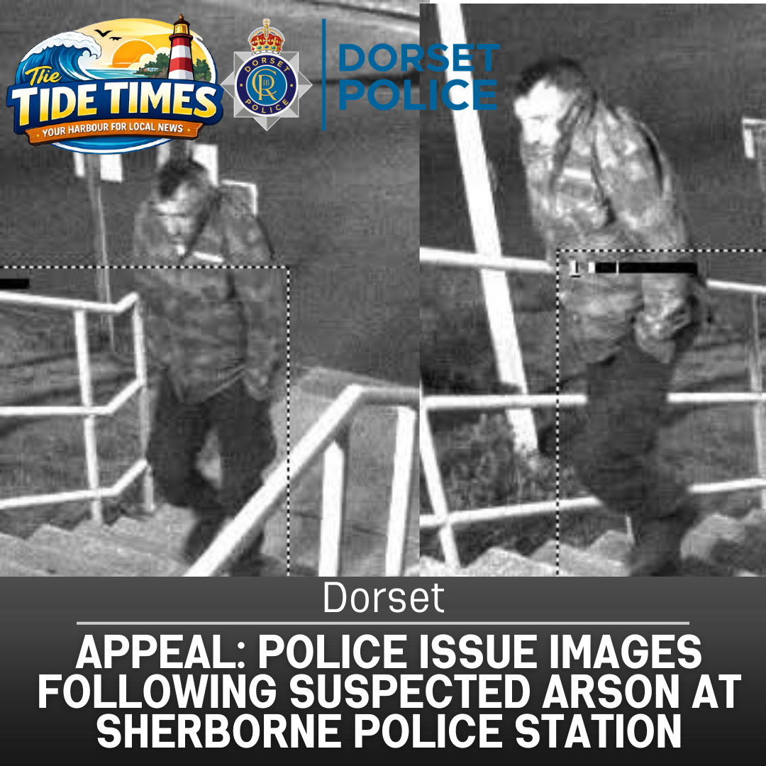 APPEAL: Police issue images following suspected arson at Sherborne Police Station