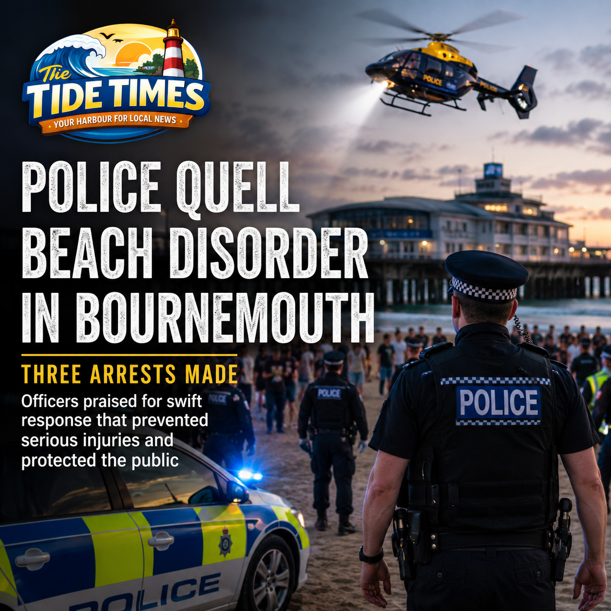 Beach Violence Erupts in Bournemouth as Police Quell Major Disorder and Make Three Arrests