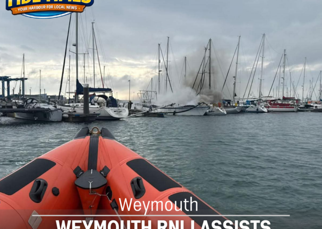 Weymouth RNLI Assists Emergency Response to Yacht Fire at Portland Marina