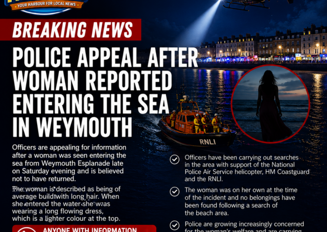 Police appeal after woman reported entering the sea in Weymouth