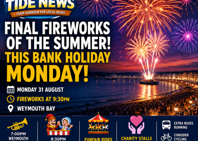 Final Weymouth summer fireworks display to light up the bay this Bank Holiday Monday