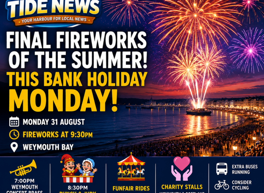 Final Weymouth summer fireworks display to light up the bay this Bank Holiday Monday